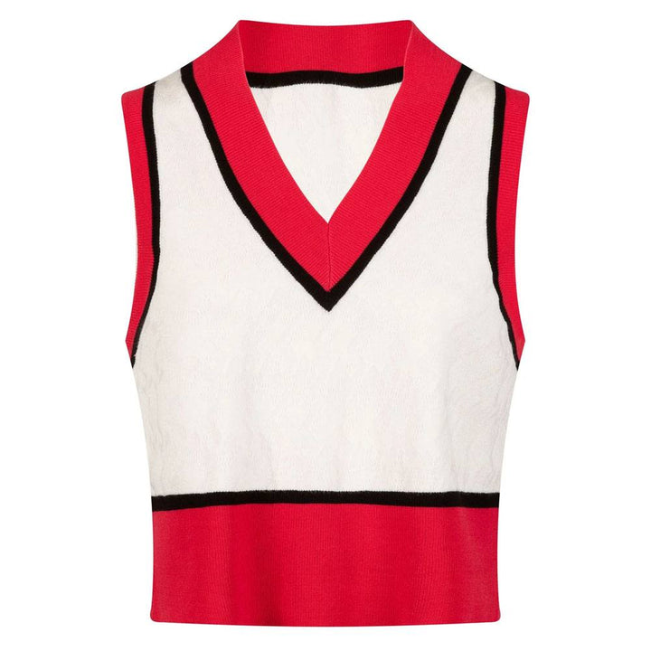 J.Lindeberg Barbados Knitted Golf Vest Rose Red - FW23 Women