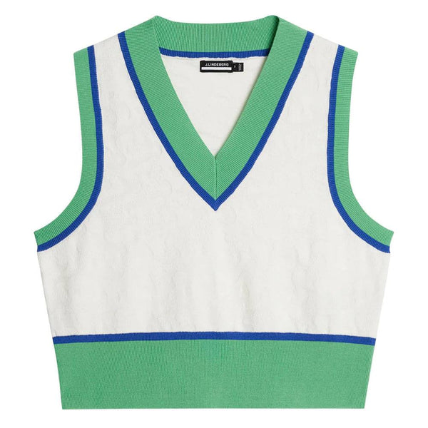 J.Lindeberg Barbados Knitted Golf Vest White - FW23 Women