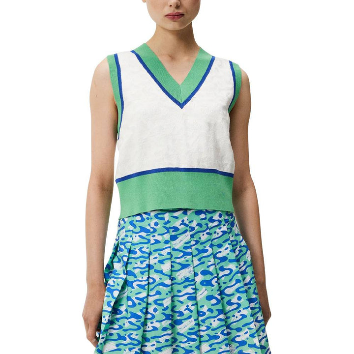 J.Lindeberg Barbados Knitted Golf Vest White - FW23 Women