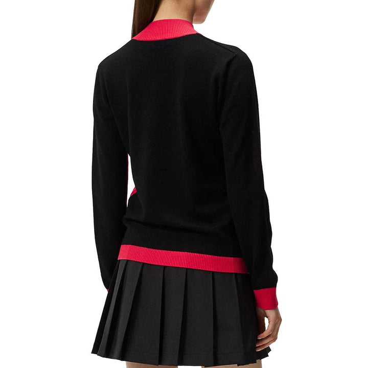 J.Lindeberg Adeline Knitted Golf Sweater Rose Red - FW23 Women