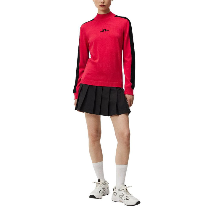 J.Lindeberg Adeline Knitted Golf Sweater Rose Red - FW23 Women