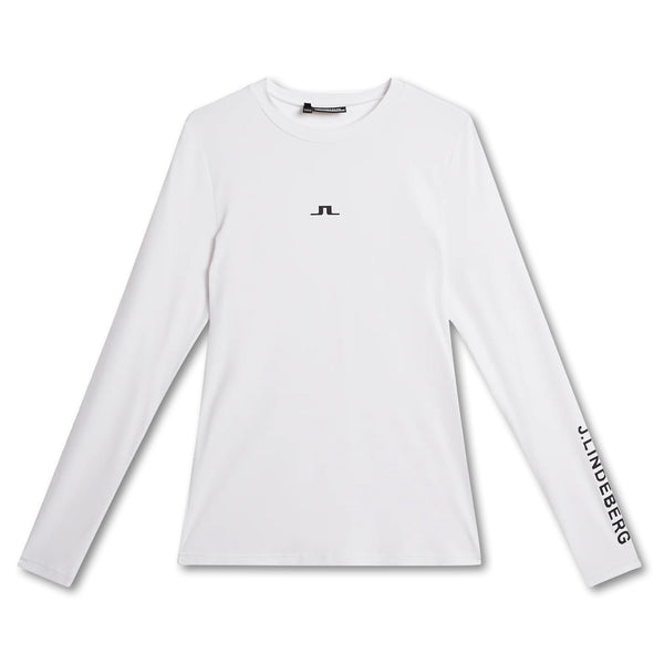 J.Lindeberg Tekla Crew Neck Top FW Golf Baselayer White - 23 Women