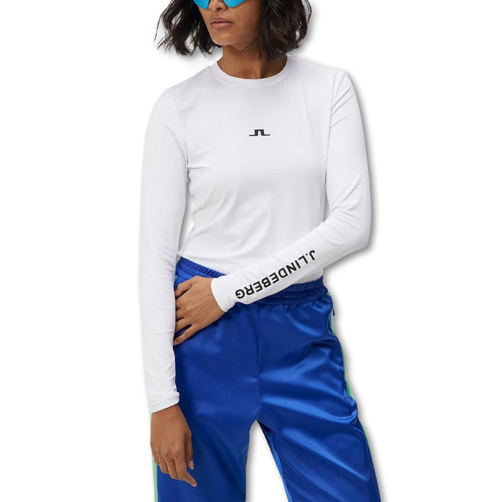 J.Lindeberg Tekla Crew Neck Top FW Golf Baselayer White - 23 Women