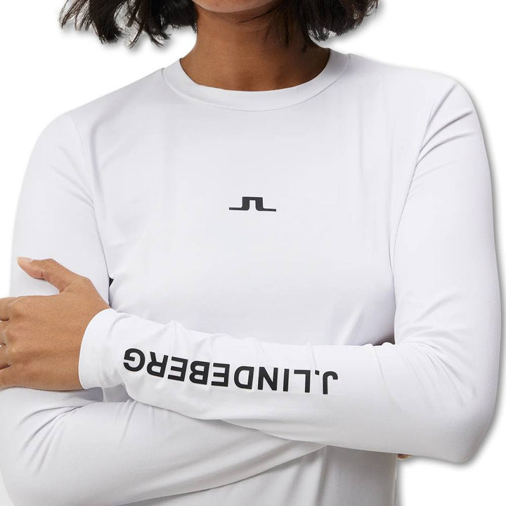 J.Lindeberg Tekla Crew Neck Top FW Golf Baselayer White - 23 Women
