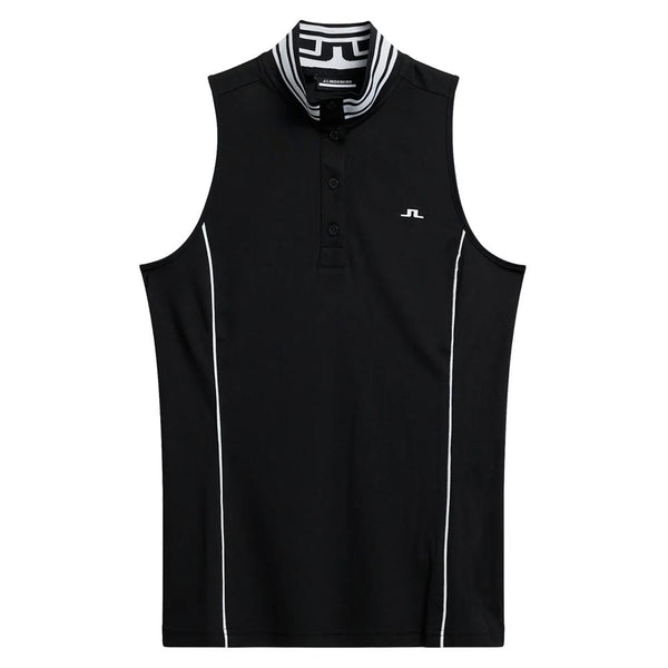 J.Lindeberg Bettina Sleeveless Golf Polo Black - FW23 Women