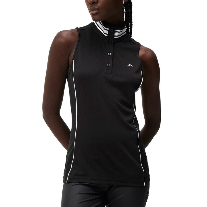 J.Lindeberg Bettina Sleeveless Golf Polo Black - FW23 Women