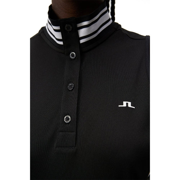 J.Lindeberg Bettina Sleeveless Golf Polo Black - FW23 Women