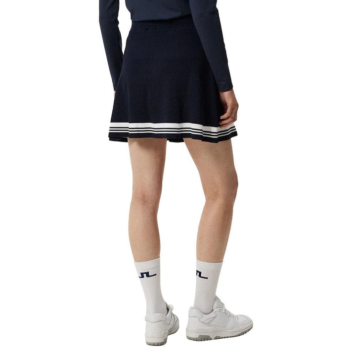 J.Lindeberg Frida Stripe Knitted FW Golf Skirt JL Navy - FW23 Women