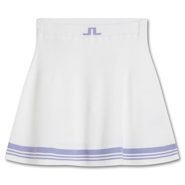 J.Lindeberg Frida Stripe Knitted FW Golf Skirt White - FW23 Women