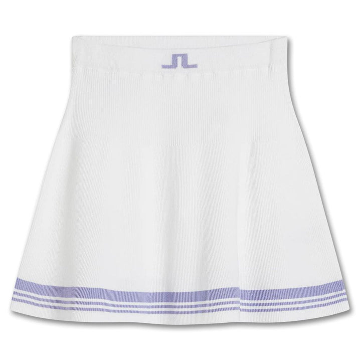 J.Lindeberg Frida Stripe Knitted FW Golf Skirt White - FW23 Women
