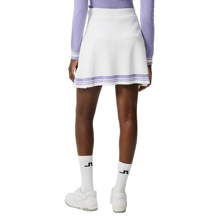 J.Lindeberg Frida Stripe Knitted FW Golf Skirt White - FW23 Women