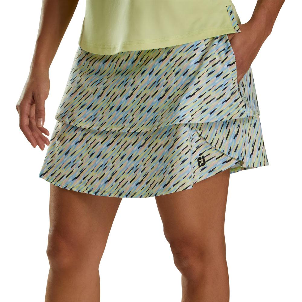 FootJoy Performance Layered Golf Skort Black Multi-Color Print - SS23 Women