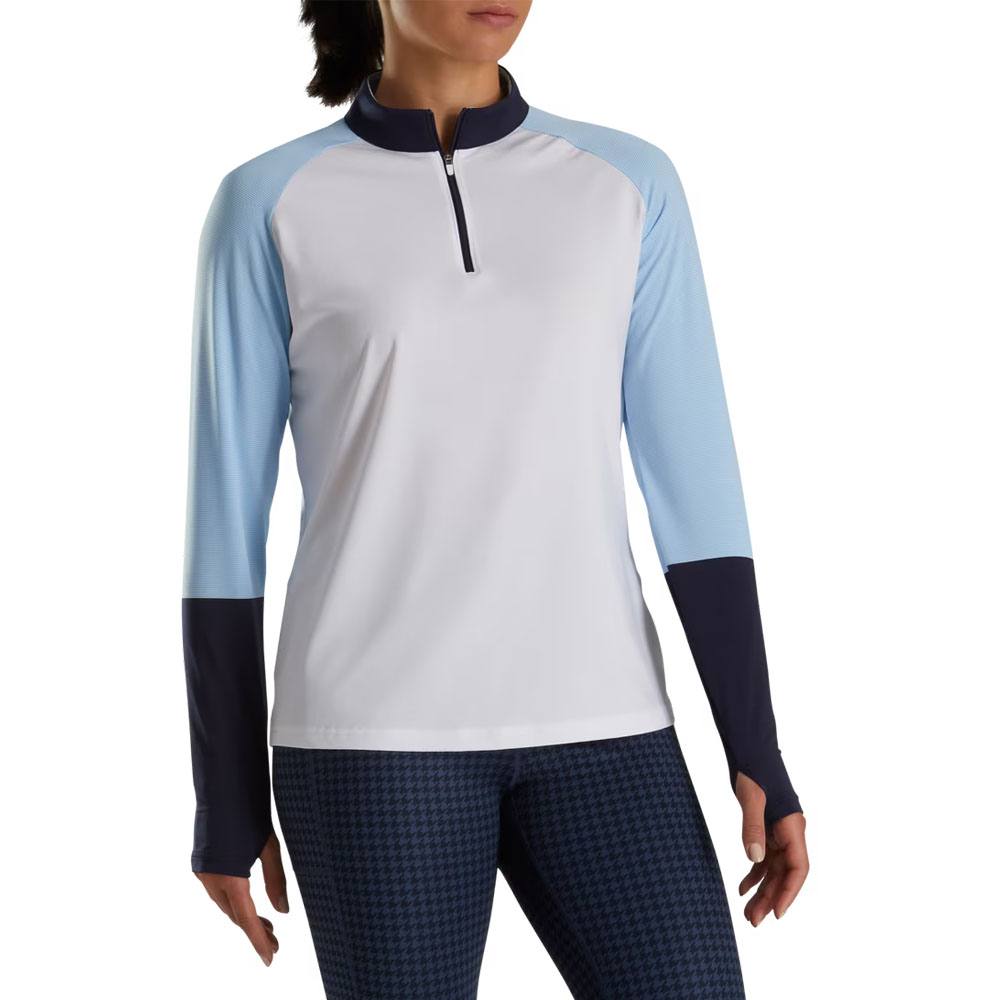 FootJoy Micro Stripe Sun Protection Golf Pullover Blue/Navy - FA23 Women