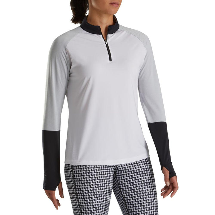 FootJoy Micro Stripe Sun Protection Golf Pullover Gray/Black - FA23 Women
