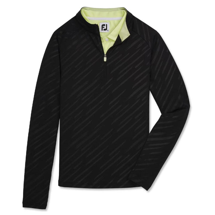 FootJoy Half-Zip Embossed Golf Pullover Black - FA23 Women