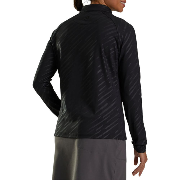 FootJoy Half-Zip Embossed Golf Pullover Black - FA23 Women