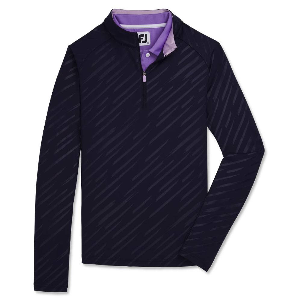 FootJoy Half-Zip Embossed Golf Pullover Navy - FA23 Women