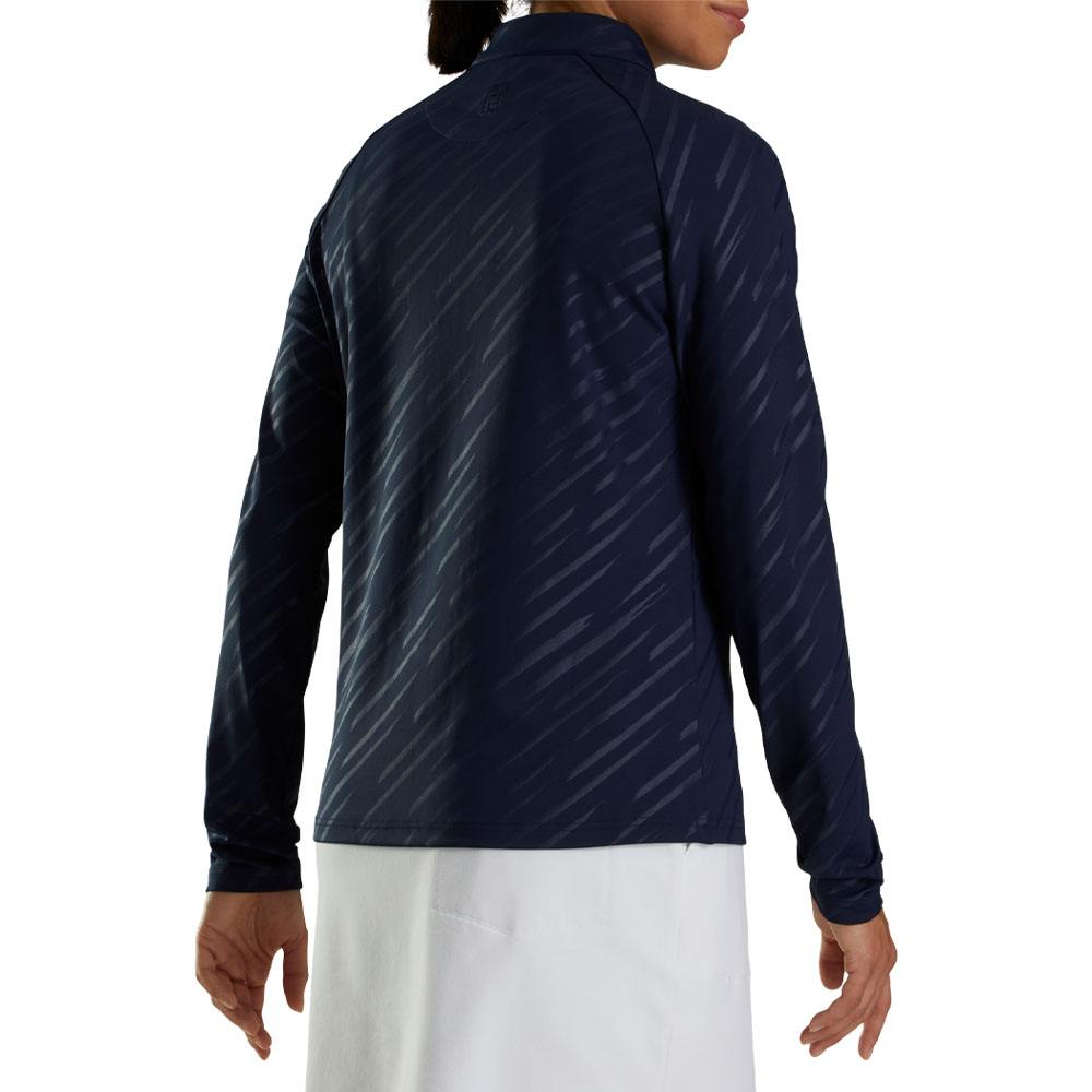 FootJoy Half-Zip Embossed Golf Pullover Navy - FA23 Women