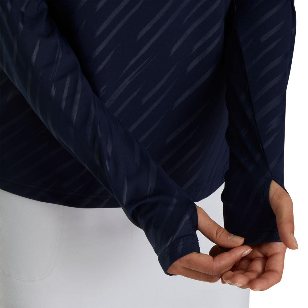 FootJoy Half-Zip Embossed Golf Pullover Navy - FA23 Women
