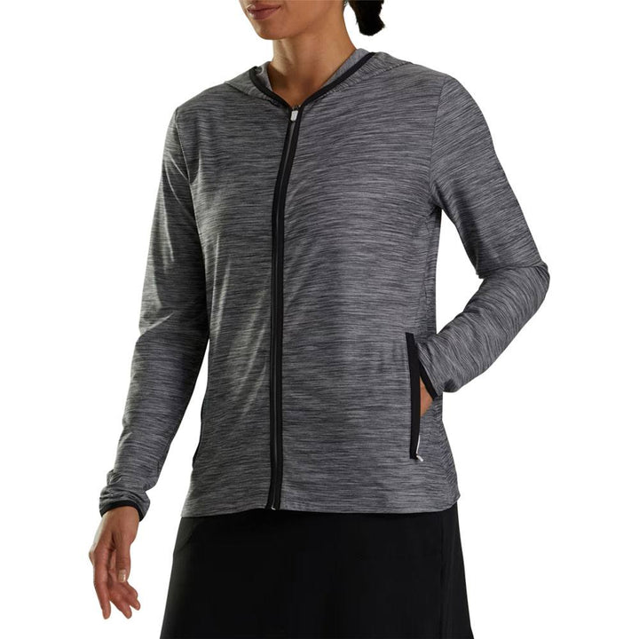 FootJoy Full-Zip Spacedye Hoodie Golf Jacket Black - FA23 Women