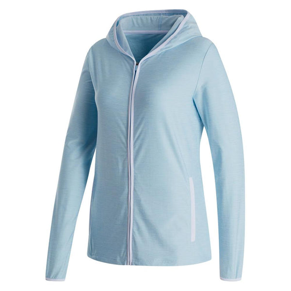 FootJoy Full-Zip Spacedye Hoodie Golf Jacket Blue - FA23 Women