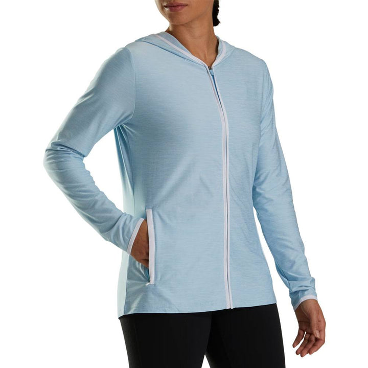 FootJoy Full-Zip Spacedye Hoodie Golf Jacket Blue - FA23 Women