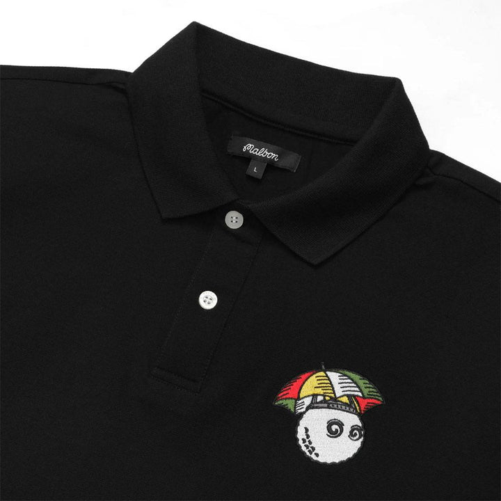Malbon Umbrella Buckets Pique Golf Polo Black - 23 Men