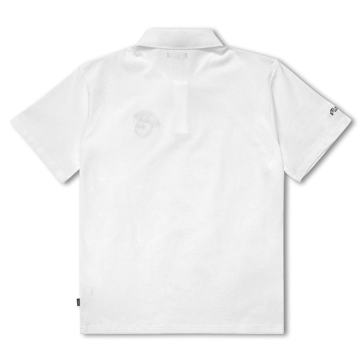Malbon Umbrella Buckets Pique Golf Polo White - 23 Men