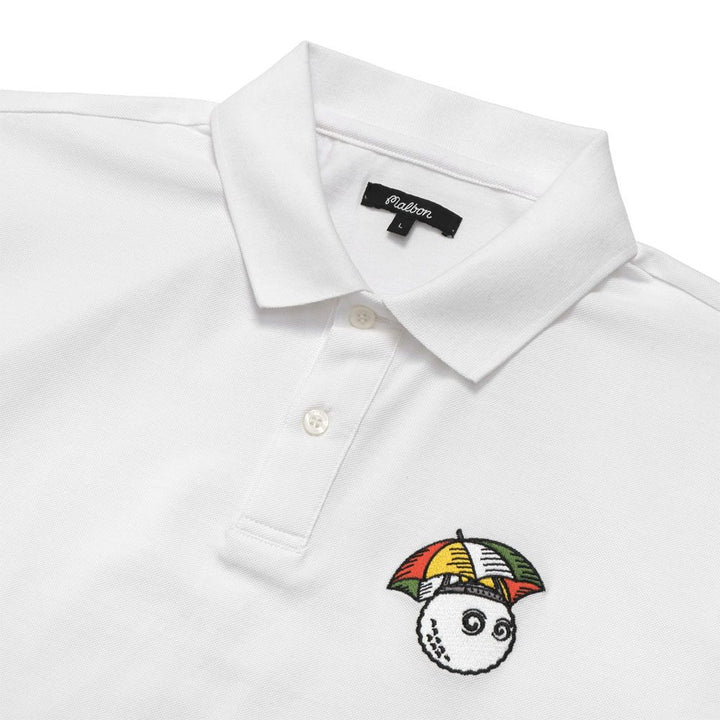 Malbon Umbrella Buckets Pique Golf Polo White - 23 Men