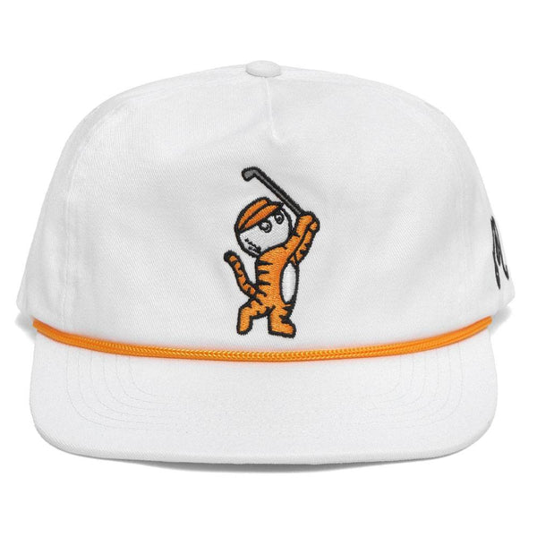 Malbon Tiger Buckets Snapback Golf Cap White - 23 Men