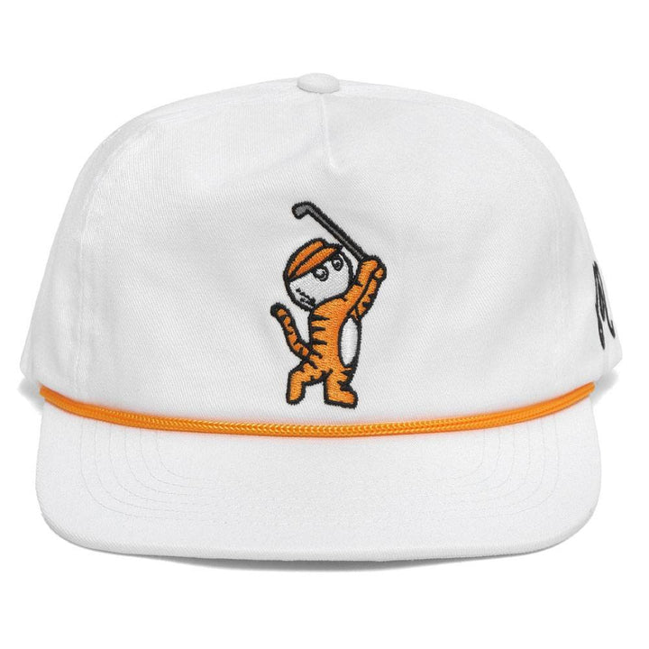 Malbon Tiger Buckets Snapback Golf Cap White - 23 Men