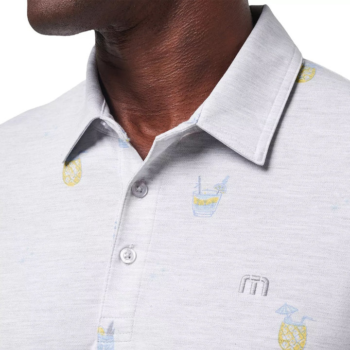 TravisMathew Call The Shot Golf Polo Heather Light Gray - SS24 Men
