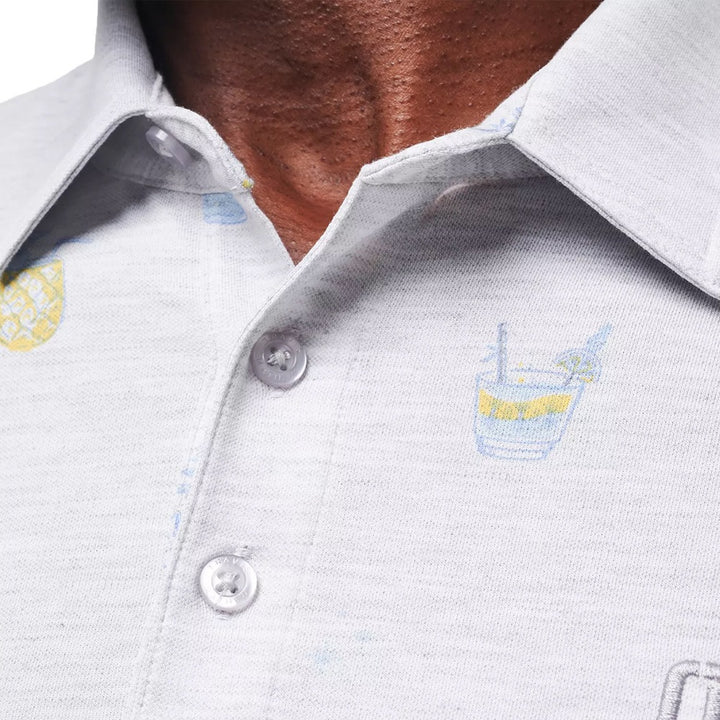 TravisMathew Call The Shot Golf Polo Heather Light Gray - SS24 Men