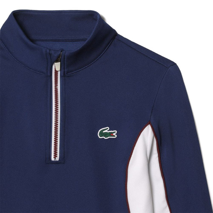 Lacoste Slim Fit Contrast Sleeve Golf Sweater Navy Blue - FW23 Women