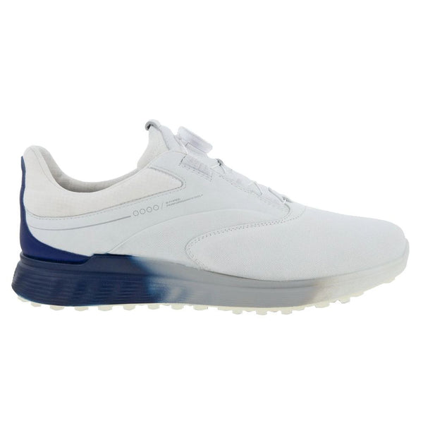 ECCO S-Three GTX BOA Spikeless Golf Shoes White/Blue Depths/Bright White - SS23 Men
