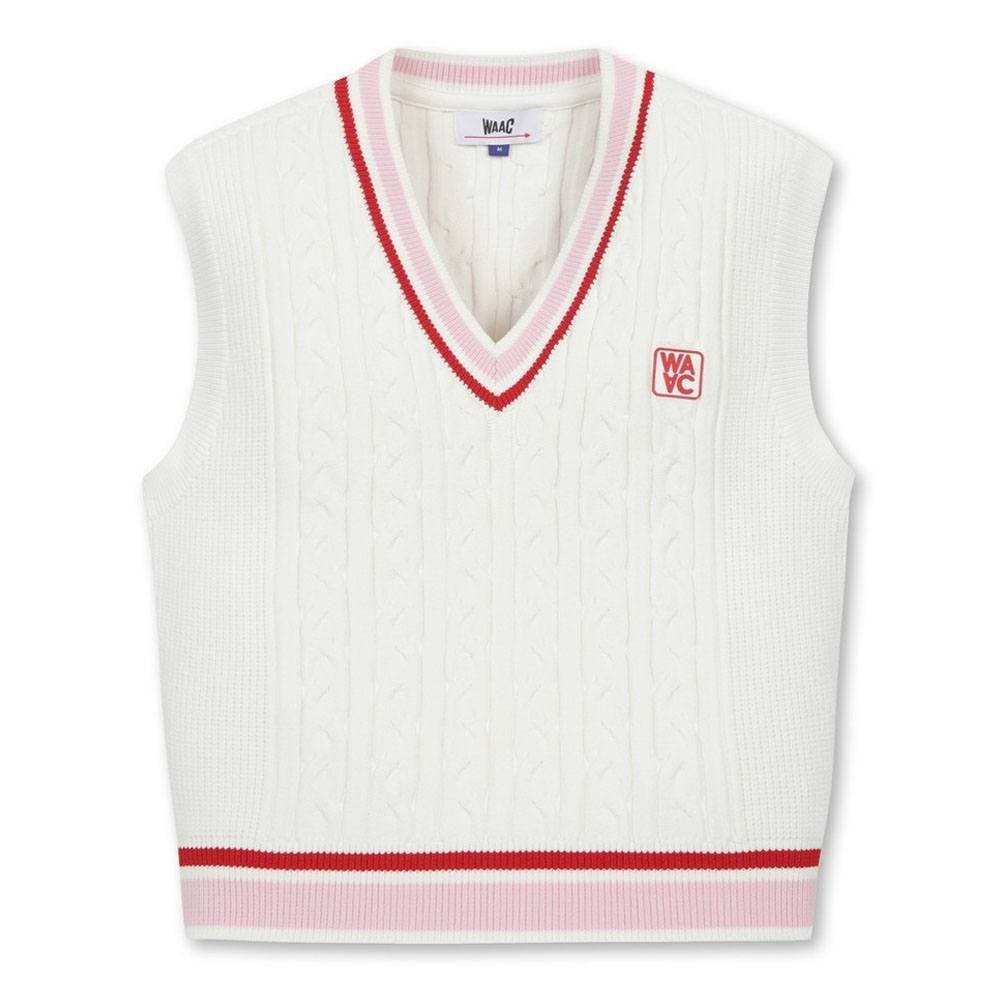 WAAC Cable V Neck Knit Golf Vest 2023 Women