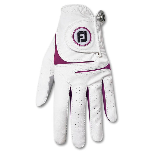 FootJoy WeatherSof Fashion Golf Glove White/Dark Fuchsia - 23 Women