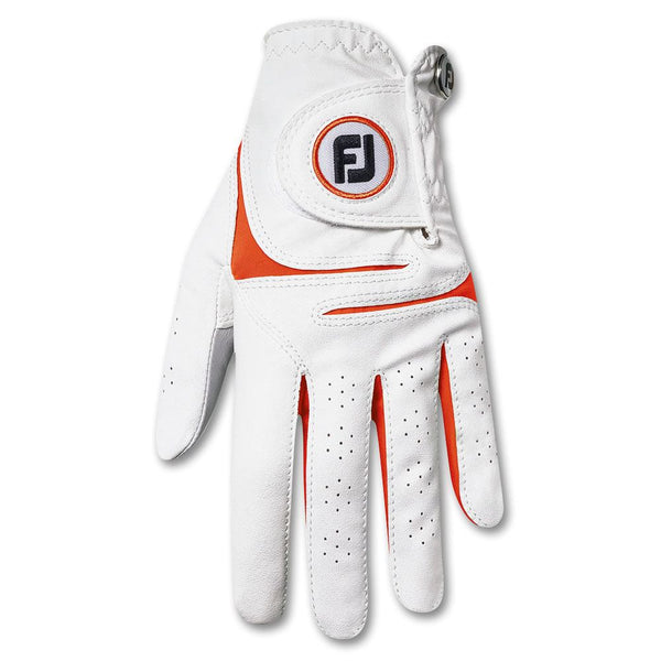 FootJoy WeatherSof Fashion Golf Glove White/Orange - 23 Women