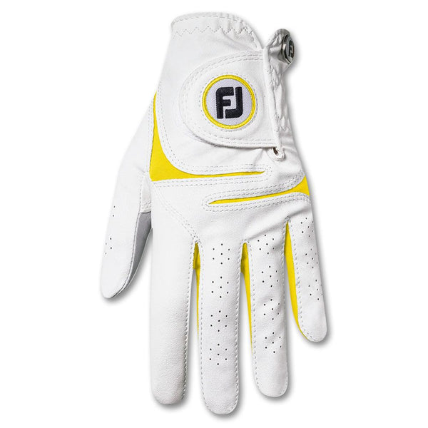 FootJoy WeatherSof Fashion Golf Glove White/Yellow - 23 Women