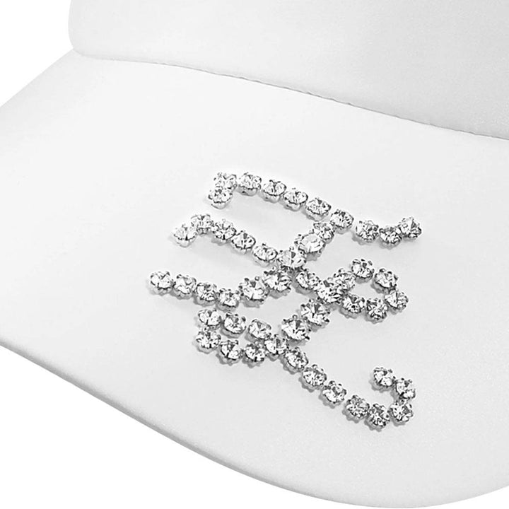 Fairliar Crystal Logo Ribbon Golf Visor White - 23 Women