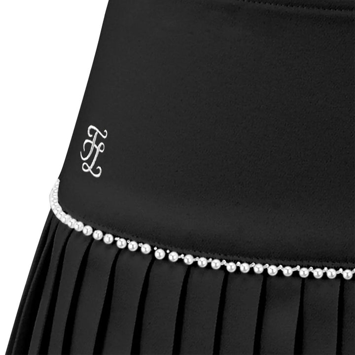 Fairliar Signature Pearl Flare Pleated Golf Skirt Black - FW23 Women