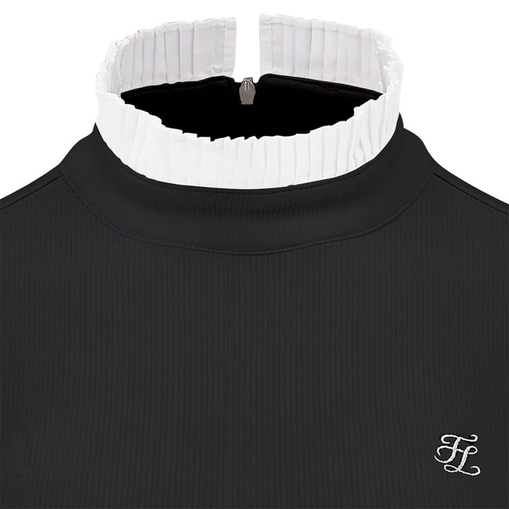 Fairliar Half High-Neck Ruffle Golf Mock Black - FW23 Women
