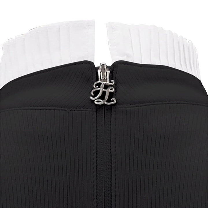 Fairliar Half High-Neck Ruffle Golf Mock Black - FW23 Women