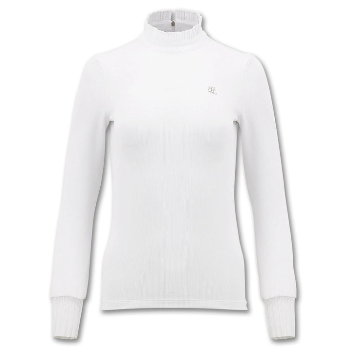 Fairliar Half High-Neck Ruffle Golf Mock White - FW23 Women