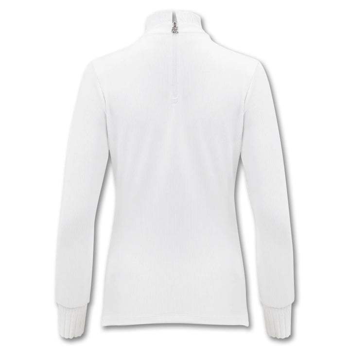 Fairliar Half High-Neck Ruffle Golf Mock White - FW23 Women