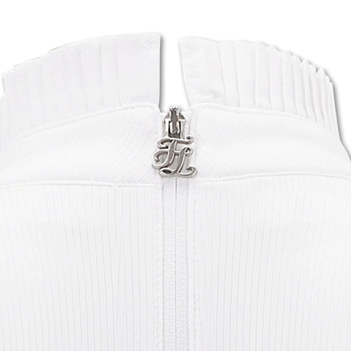 Fairliar Half High-Neck Ruffle Golf Mock White - FW23 Women