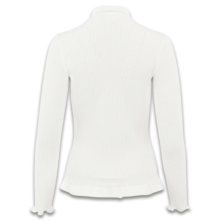 Fairliar Lace Collar Liv Knit Golf Polo White - FW23 Women