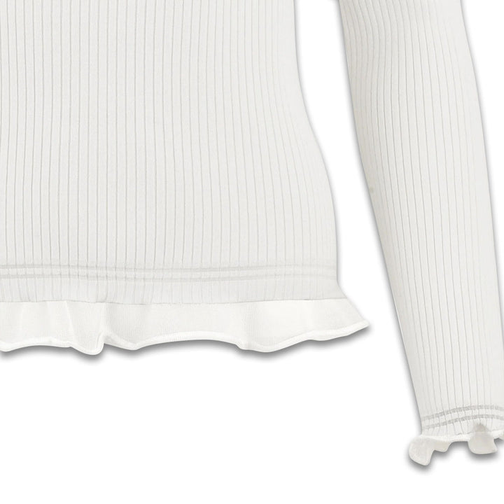 Fairliar Lace Collar Liv Knit Golf Polo White - FW23 Women