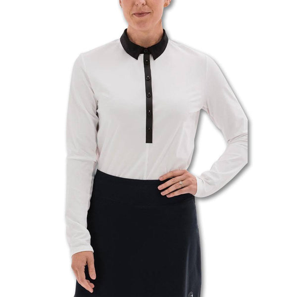 Foray Golf All New Core Longsleeve Golf Polo White/Black - 23 Women