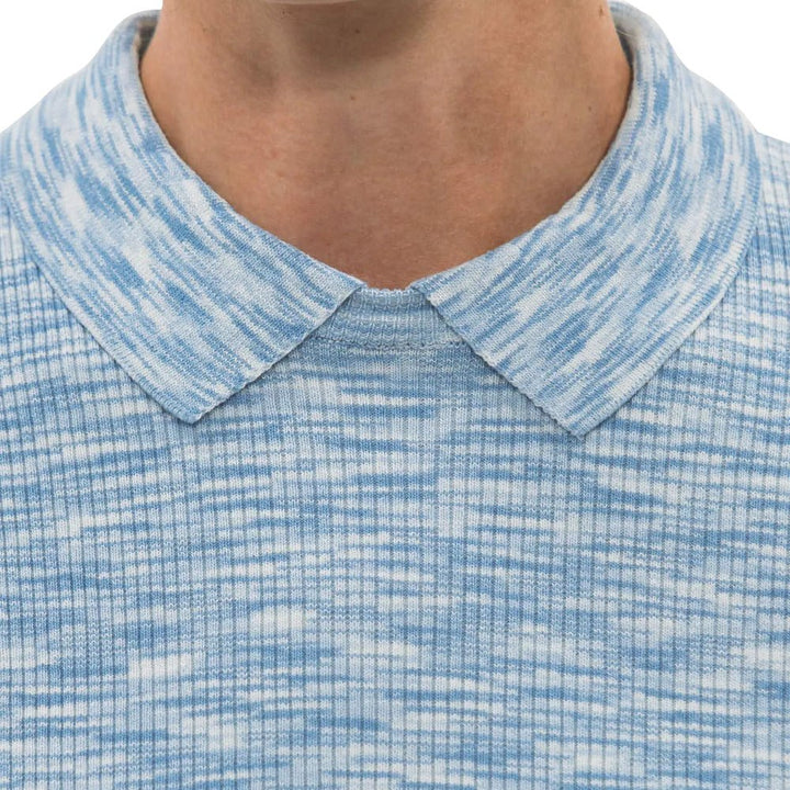 Foray Golf Space Dye Shortsleeve Knit Golf Polo Melange Blue - 23 Women